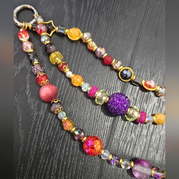 Colorful Elephant 3 Teired Bag Charm. - Picture 3 of 7